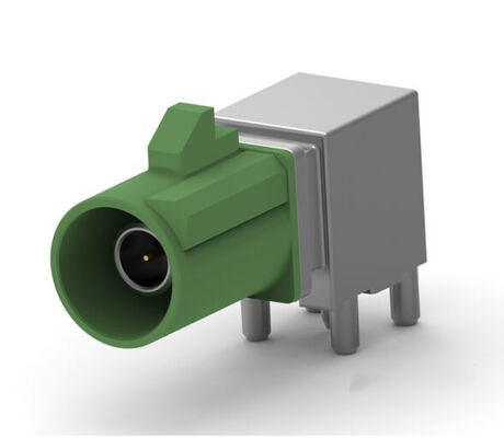FAKRA SMB, enchufe del conector Fakra, alfiler masculino 50 Ohms a través del agujero, soldadora de ángulo derecho 2291392-5 verde